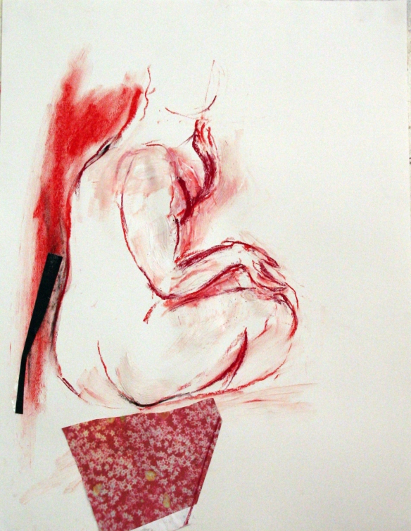 Drawing No. 52 Study on ´Rubens´  crayon, acryl, scrap on paper 50 x 65 cm 2013