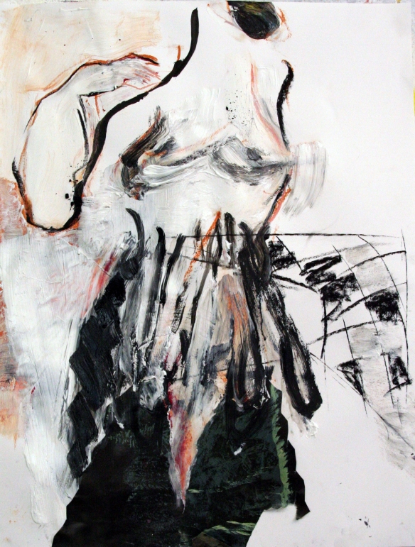 Drawing No. 55 Study on Portraits by Martin Kippenberger ink, acryl, crayon, scrap on paper 50 x 65 cm 2013